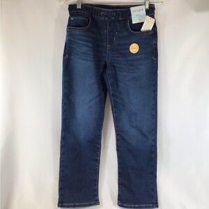 NWT Cat & Jack Target Boys 12 Denim Pants Dark Wash Elastic Waistband Drawstring